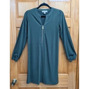 Michael Kors Women's Small Dress Khaki Long Sleeves V Neck Pullover Knit